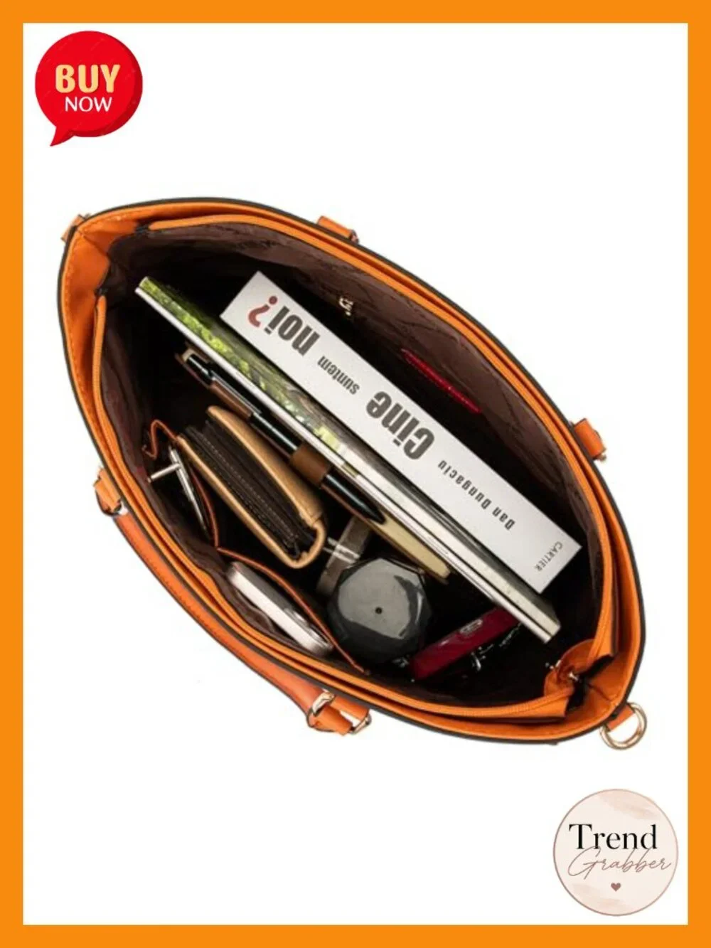 3-Piece PU Leather Tote Bag and Wallet Set with Shoulder Strap